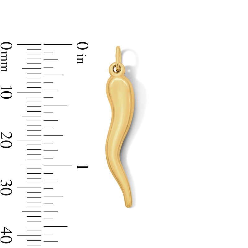 Italian Horn Necklace Charm in 14K Gold