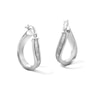 Thumbnail Image 1 of 19.0mm Glitter Hoop Earrings in Hollow 14K White Gold
