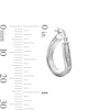 Thumbnail Image 3 of 19.0mm Glitter Hoop Earrings in Hollow 14K White Gold