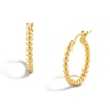 Thumbnail Image 1 of Beaded Hoop Earrings in Hollow 10K Gold