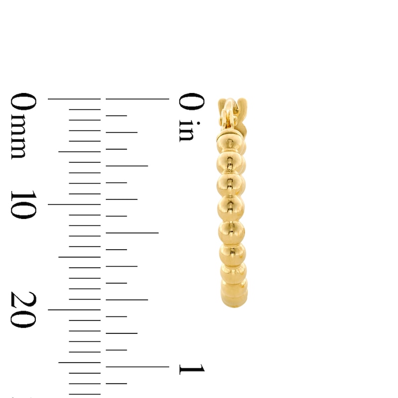 Beaded Hoop Earrings in Hollow 10K Gold