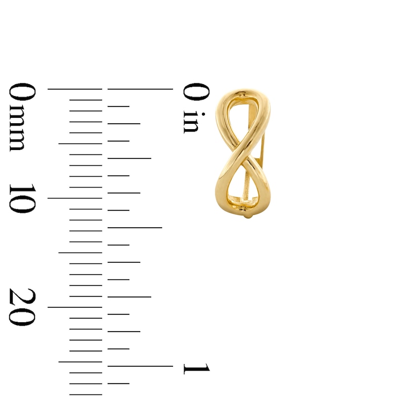 Infinity Huggie Hoop Earrings in Solid 10K Gold