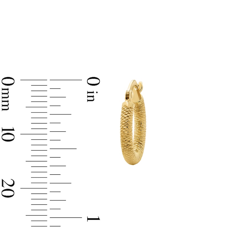 15.0mm Diamond-Cut Hoop Earrings in Hollow 14K Gold