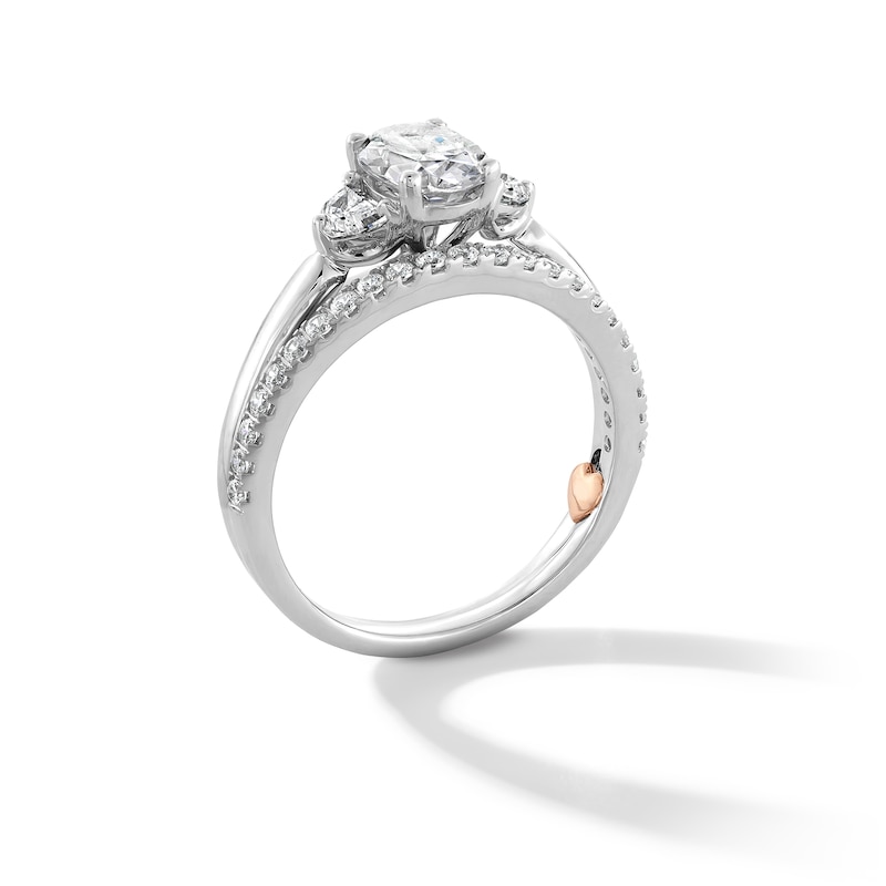 Perfect Fit 1.25 CT. T.W. Oval and Half-Moon Certified Lab-Grown Diamond Bridal Set in 14K White Gold (F/VS2)