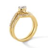 Thumbnail Image 2 of 0.45 CT. T.W. East-West Pear-Shaped Diamond Bypass Bridal Set in 10K Gold