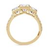 Thumbnail Image 2 of Perfect Fit 2.50 CT. T.W. Princess-Cut Certified Lab-Grown Diamond Bezel Three Stone Bridal Set in 14K Gold (F/VS2)