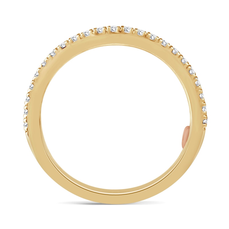 Main Image 5 of Perfect Fit 2.50 CT. T.W. Princess-Cut Certified Lab-Grown Diamond Bezel Three Stone Bridal Set in 14K Gold (F/VS2)