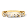 Thumbnail Image 1 of 0.25 CT. T.W. Baguette and Round Diamond Double Row Band in 10K Gold