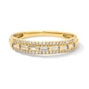 Thumbnail Image 1 of 0.25 CT. T.W. Baguette and Round Diamond Triple Row Band in 10K Gold