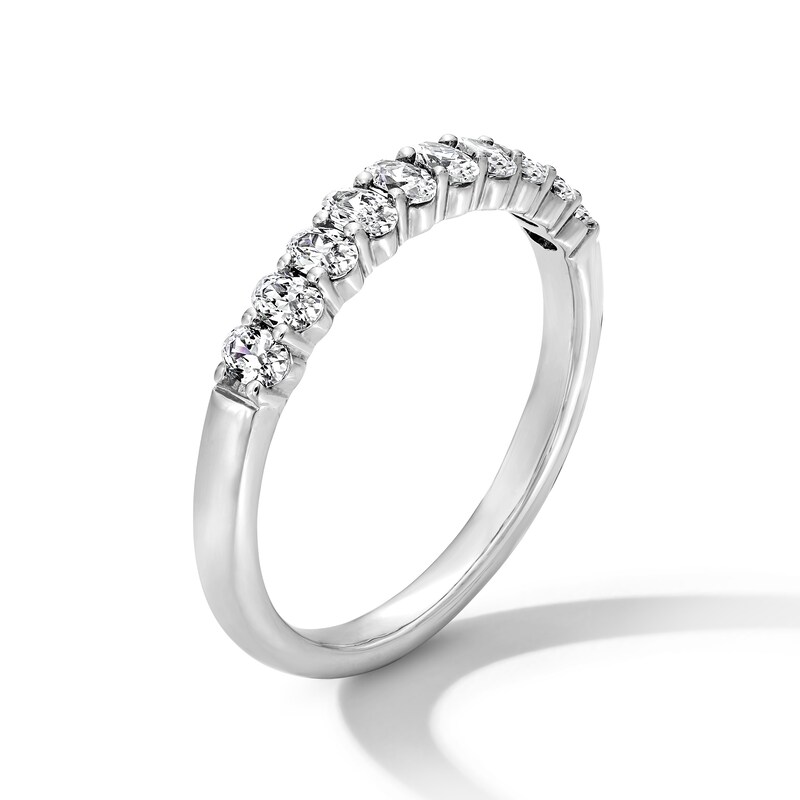 0.50 CT. T.W. Oval Certified Lab-Grown Diamond Band in 14K White Gold (F/VS2)