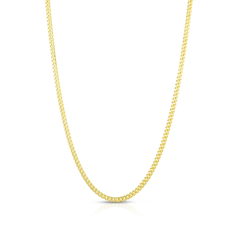 2.1mm Gourmette Curb Chain Necklace in Semi-Solid 10K Gold