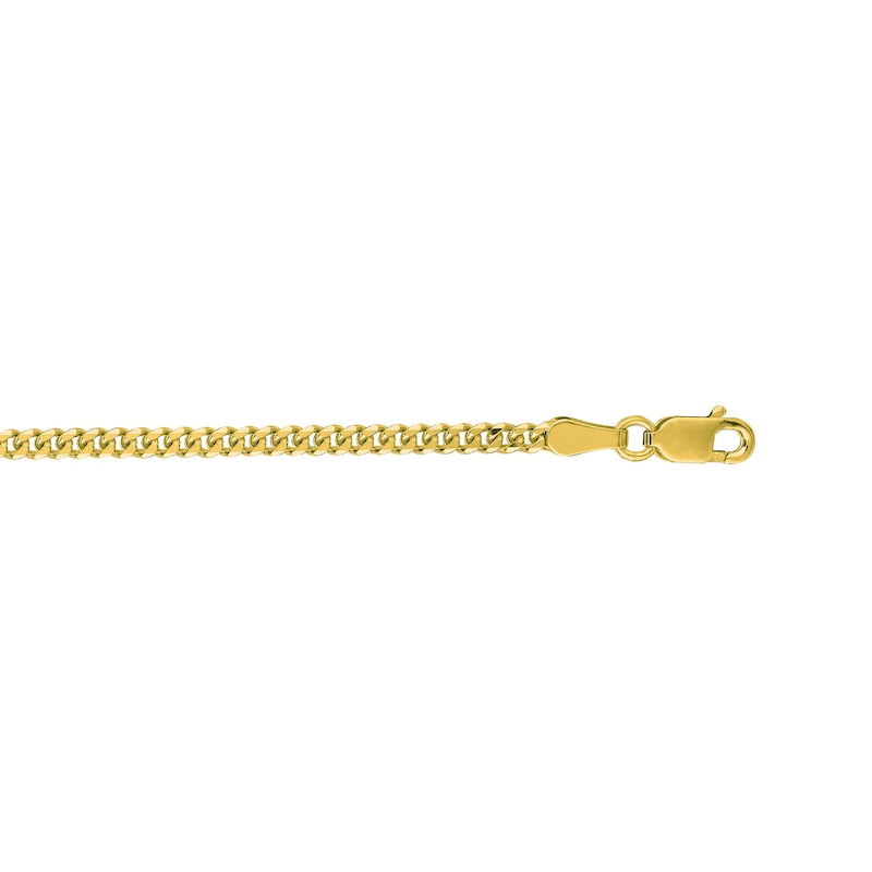 2.1mm Gourmette Curb Chain Necklace in Semi-Solid 10K Gold