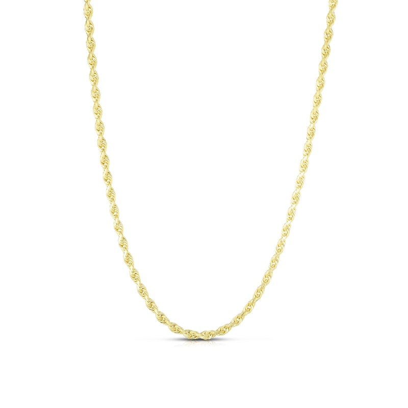 3.0mm Rope Chain Necklace in Solid 10K Gold
