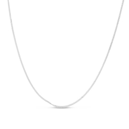 1.4mm Gourmette Curb Chain Necklace in Semi-Solid 10K White Gold - 16”
