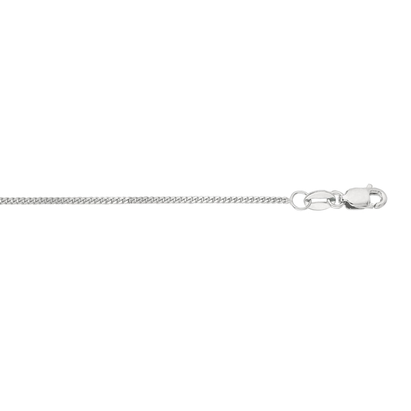 Main Image 2 of 1.0mm Gourmette Curb Chain Necklace in Semi-Solid 10K White Gold - 20”