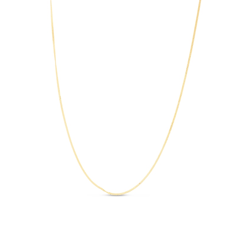 1.4mm Gourmette Curb Chain Necklace in Semi-Solid 10K Gold