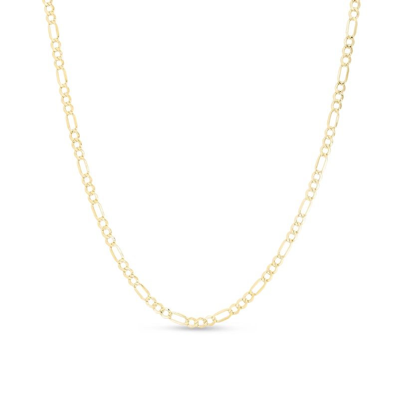 4.7mm Figaro Chain Necklace in Hollow 10K Gold – 20"