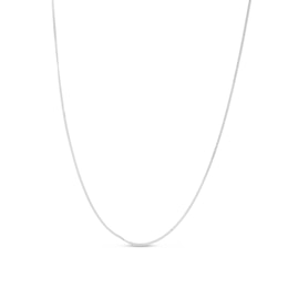 1.4mm Gourmette Curb Chain Necklace in Semi-Solid 10K White Gold - 20”