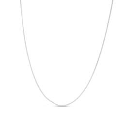 1.4mm Gourmette Curb Chain Necklace in Semi-Solid 10K White Gold - 22”