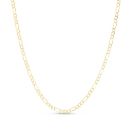 4.7mm Figaro Chain Necklace in Hollow 10K Gold - 18"