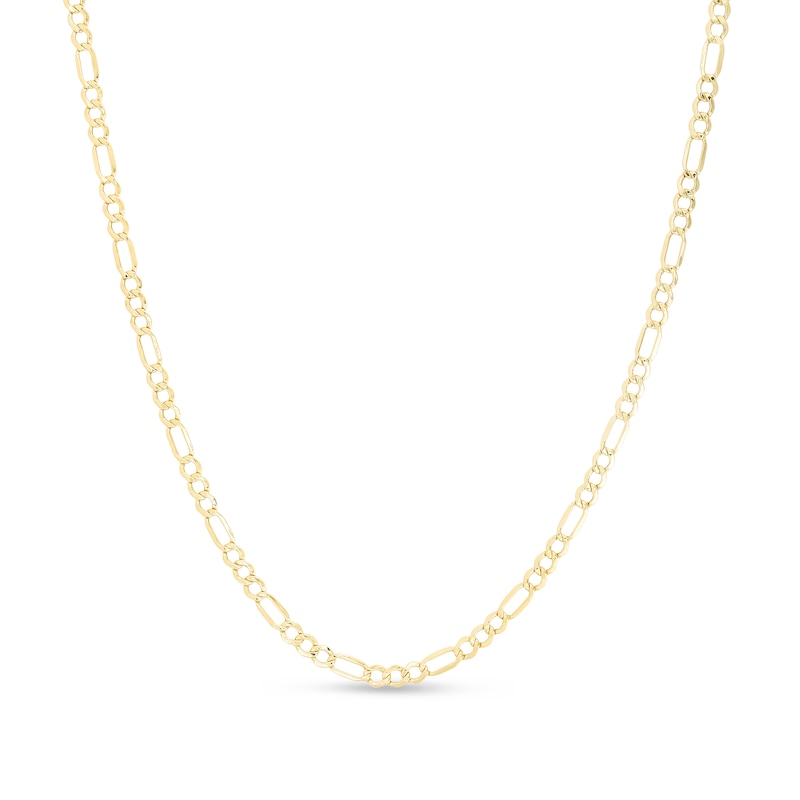 4.7mm Figaro Chain Necklace in Hollow 10K Gold - 18"