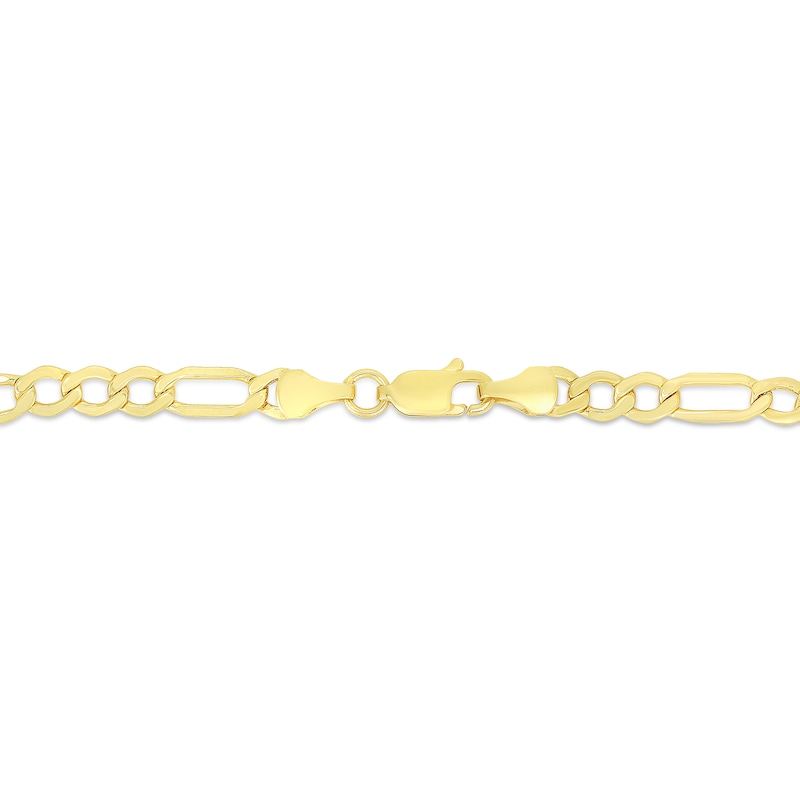 4.7mm Figaro Chain Necklace in Hollow 10K Gold - 18"