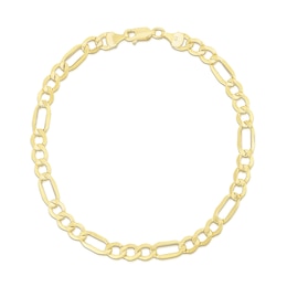 5.6mm Figaro Chain Necklace in Hollow 10K Gold - 18”