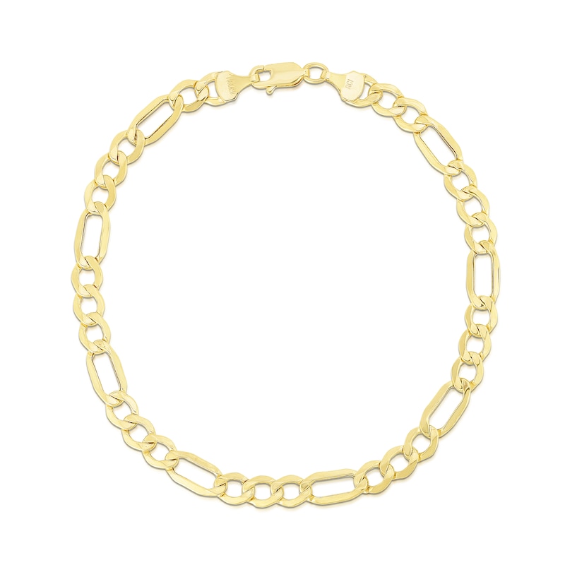 5.6mm Figaro Chain Necklace in Hollow 10K Gold – 20"