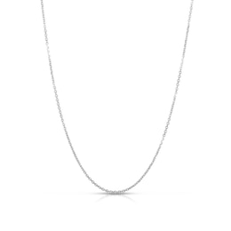 0.87mm Cable Chain Necklace in Semi-Solid 10K White Gold - 18”