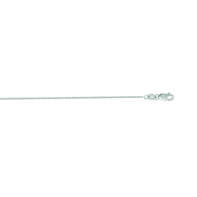 0.87mm Cable Chain Necklace in Semi-Solid 10K White Gold