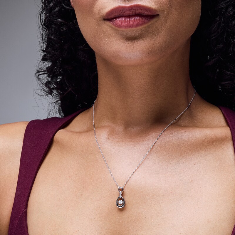 Main Image 2 of Unstoppable Love™ 0.065 CT. T.W. Diamond Doorknocker Pendant in Sterling Silver