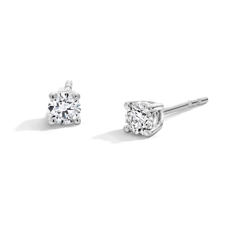 Main Image 1 of 0.12 CT. T.W. Certified Lab-Created Multi-Diamond Stud Earrings in Sterling Silver (F/VS2)