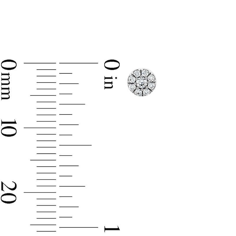 Main Image 2 of 0.12 CT. T.W. Certified Lab-Created Multi-Diamond Stud Earrings in Sterling Silver (F/VS2)