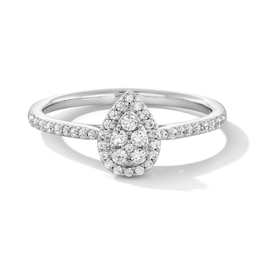 0.25 CT. T.W. Pear-Shaped Certified Lab-Grown Multi-Diamond Frame Promise Ring in 10K White Gold (F/VS2)