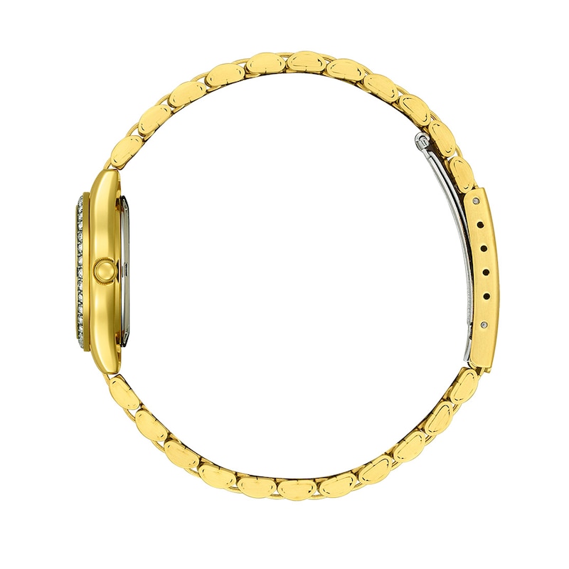 Ladies' Citizen Crystal Accent Gold-Tone IP Watch with Black Dial (Model: EQ0532-55E)