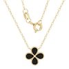 Thumbnail Image 1 of Pear-Shaped Onyx Clover Necklace in 10K Gold - 17”