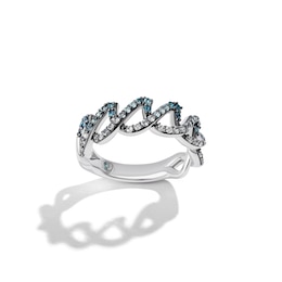 Limor Mindful Jewellery Elements Water Blue Topaz and White Sapphire Waves Ring in Sterling Silver