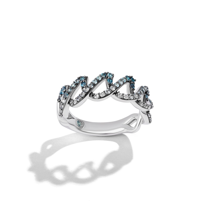 Main Image 1 of Limor Mindful Jewellery Elements Water Blue Topaz and White Sapphire Waves Ring in Sterling Silver