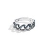Thumbnail Image 2 of Limor Mindful Jewellery Elements Water Blue Topaz and White Sapphire Waves Ring in Sterling Silver