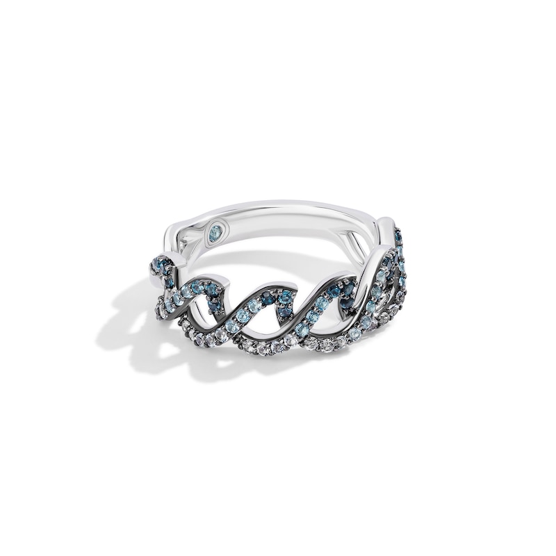 Main Image 2 of Limor Mindful Jewellery Elements Water Blue Topaz and White Sapphire Waves Ring in Sterling Silver