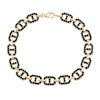 Thumbnail Image 1 of Onyx Mariner Link Bracelet in Sterling Silver with 14K Gold Plate - 7.25"