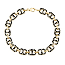 Onyx Mariner Link Bracelet in Sterling Silver with 14K Gold Plate - 7.25"