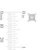 Thumbnail Image 3 of 0.10 CT. T.W. Certified Lab-Grown Diamond Solitaire Square Frame Stud Earrings in 10K White Gold (F/SI2)