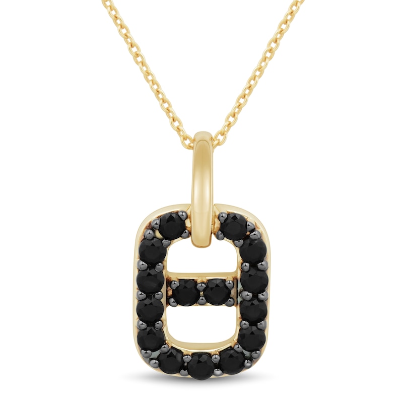 Main Image 1 of Onyx Mariner Link Doorknocker Pendant in 10K Gold
