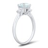 Thumbnail Image 2 of Aquamarine and 0.18 CT. T.W. Lab-Grown Diamond Three-Stone Ring in 10K White Gold (F/SI2)