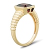 Thumbnail Image 2 of Bezel-Set Emerald-Cut Garnet Solitaire Ring in 10K Gold