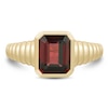 Thumbnail Image 3 of Bezel-Set Emerald-Cut Garnet Solitaire Ring in 10K Gold