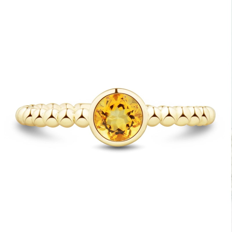 Main Image 3 of Stackable Bezel-Set Citrine Solitaire Ring in 10K Gold