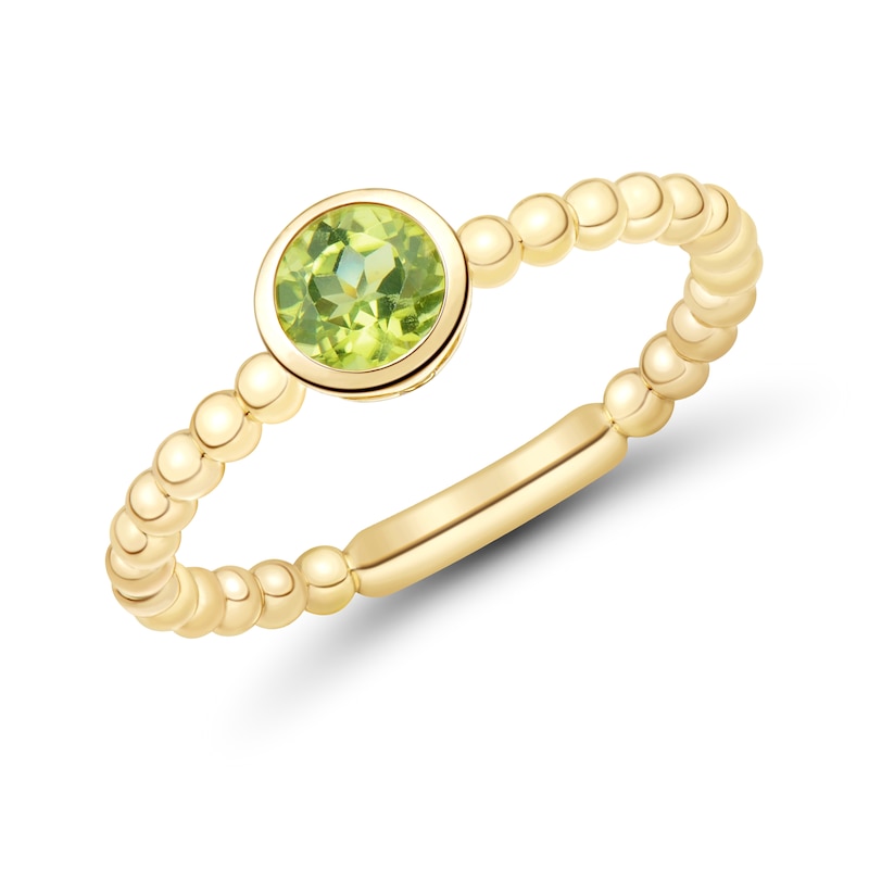 Main Image 1 of 5.0mm Peridot Bezel-Set Solitaire Ring in 10K Gold