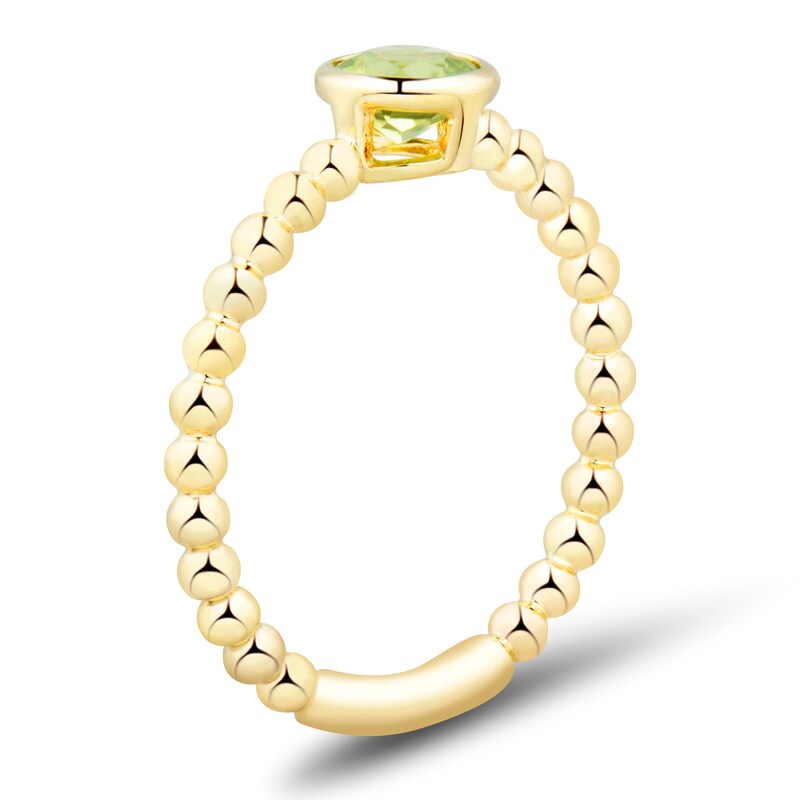 Main Image 2 of 5.0mm Peridot Bezel-Set Solitaire Ring in 10K Gold